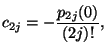 c_{2j} = - p_{2j}(0)/(2j)!,